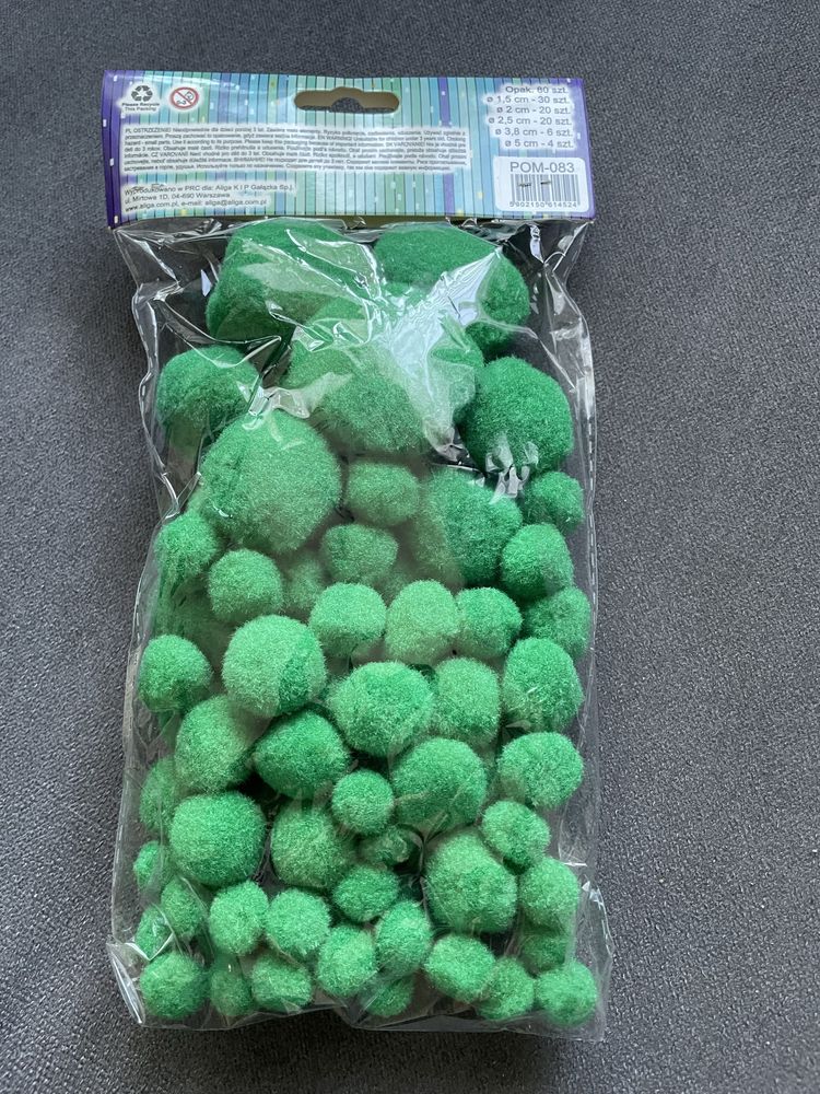 Pompony zielone do prc kreatywntch