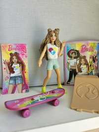 Lalka figurka Barbie na deskorolce z torem Kinder