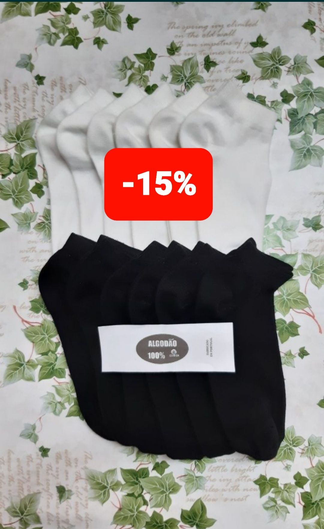 12 pares de meias baixas em algodão bom