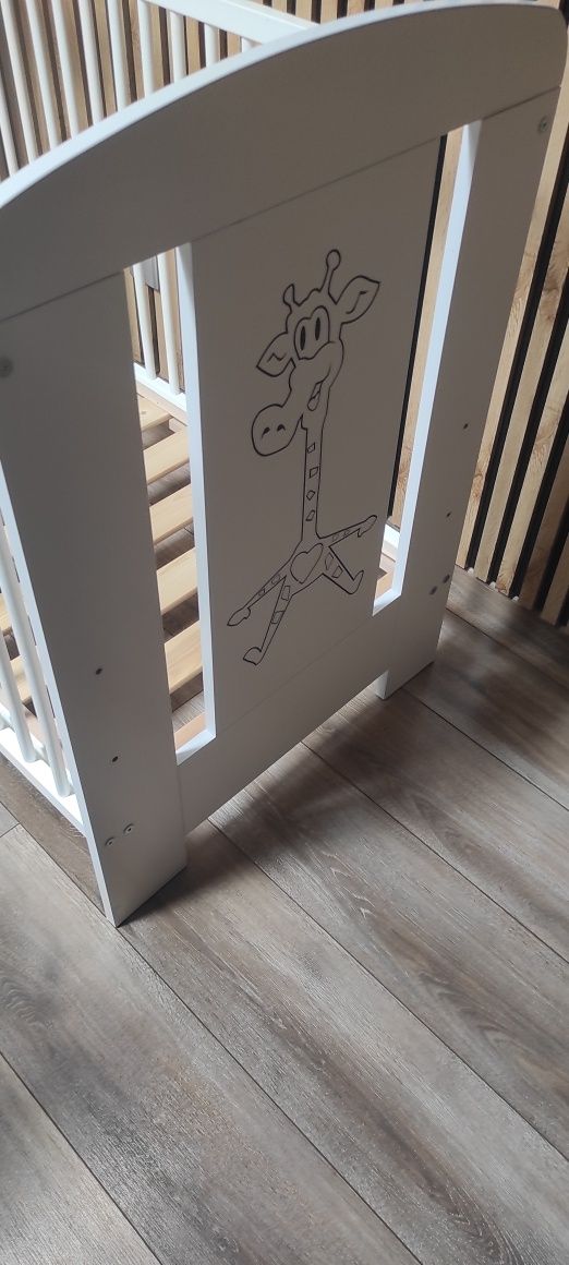 Łóżeczko dziecięce 120x60 Klupś Safari Żyrafka białe