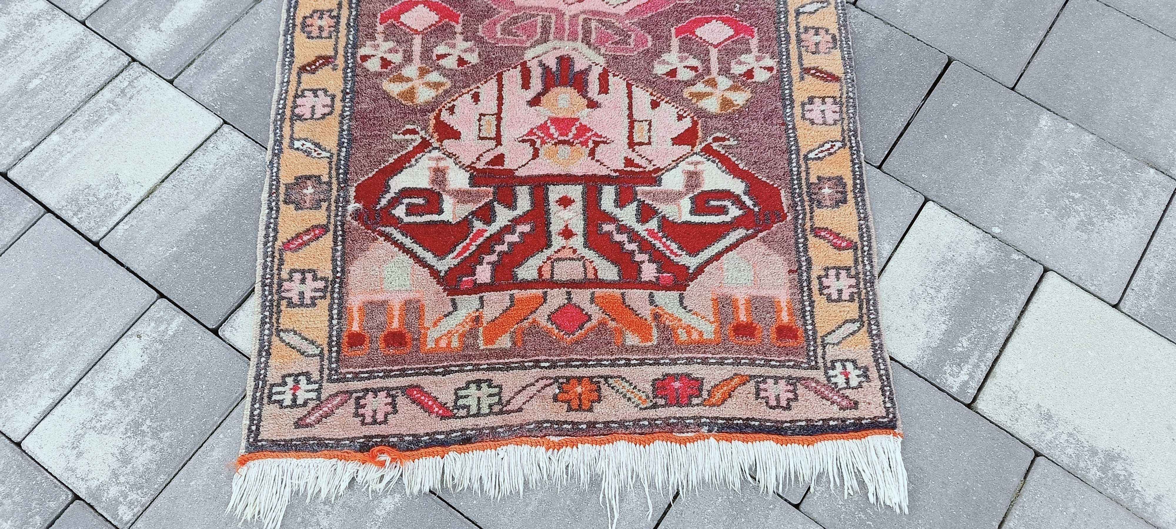 Turecki dywan wełniany 108 x 68 cm wełna 100% tkany ręcznie