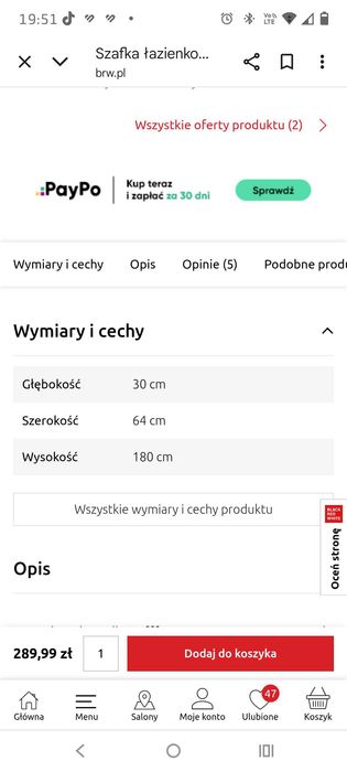 Szafka nad pralkę Black Red White