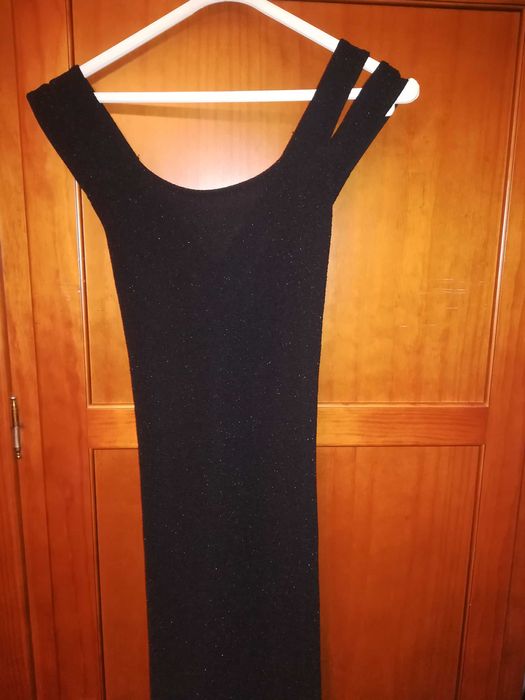 Vestido Mango c/etiqueta Preto c Brilhantes M