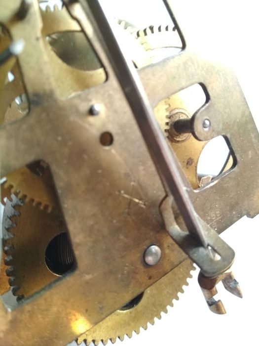 Mecanismo de antigo relógio de pêndulo