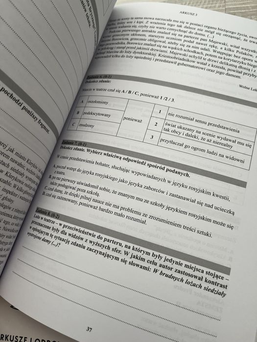 repetytorium osmoklasisty arkusze odpowiedzi jezyk polski i matematyka