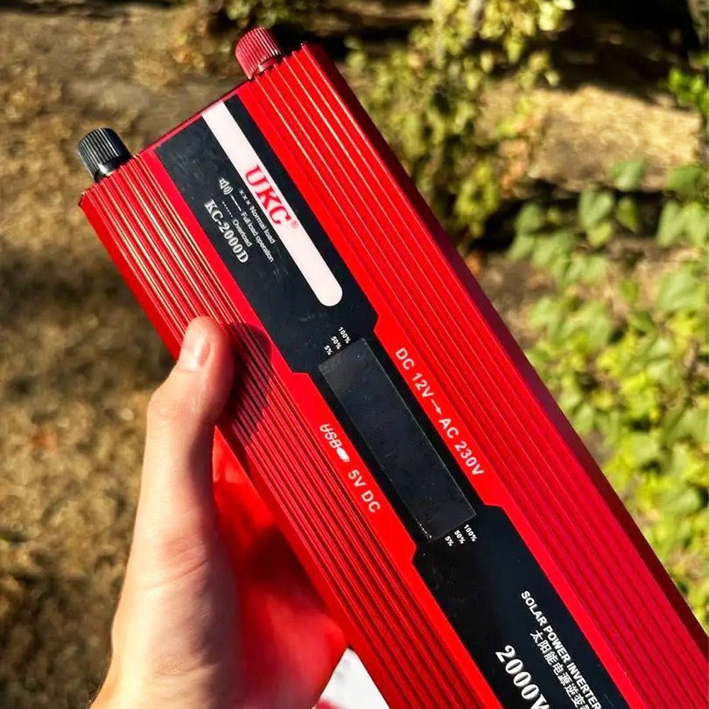 Перетворювач напруги з 12V на 220V, 2000W + LCD, KC-2000D