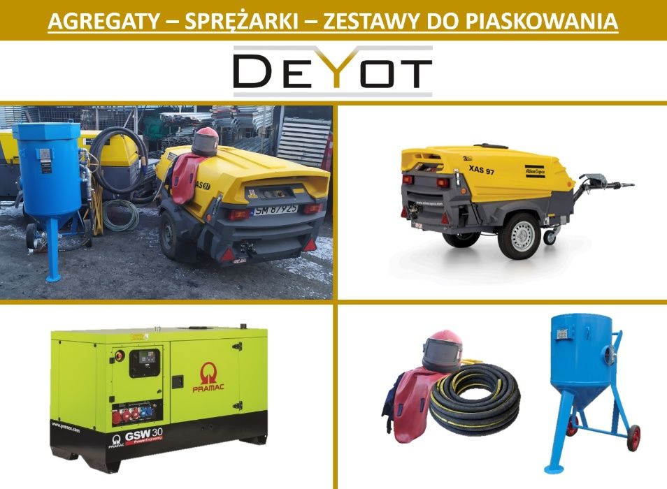WYNAJEM Agregat Sprężarka Piaskarka WYPOŻYCZALNIA Piaskarka