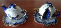 Pequenos Bules Decorativos Porcelana Fina Limoges JL Francês