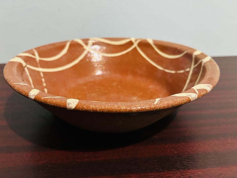 Alguidar de barro pintado a mao