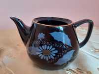 Porcelana Chodzież Iza Ira dzbanek imbryk do herbaty czarny w kwiaty