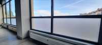Folia okienna mleczna mrożona szyby okna balkon montaż aplikacja