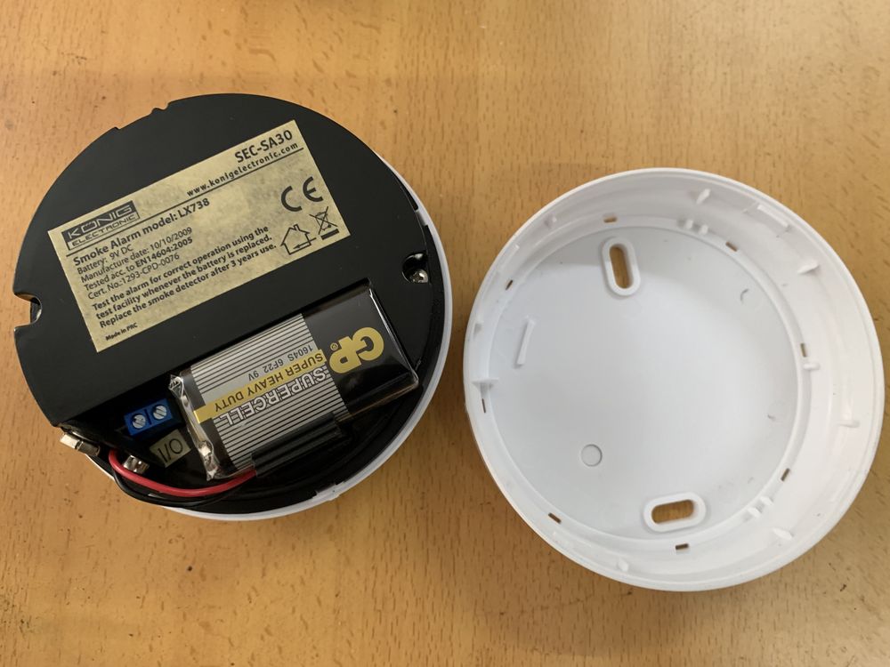 Detector de Fumos interconectavel através de fios