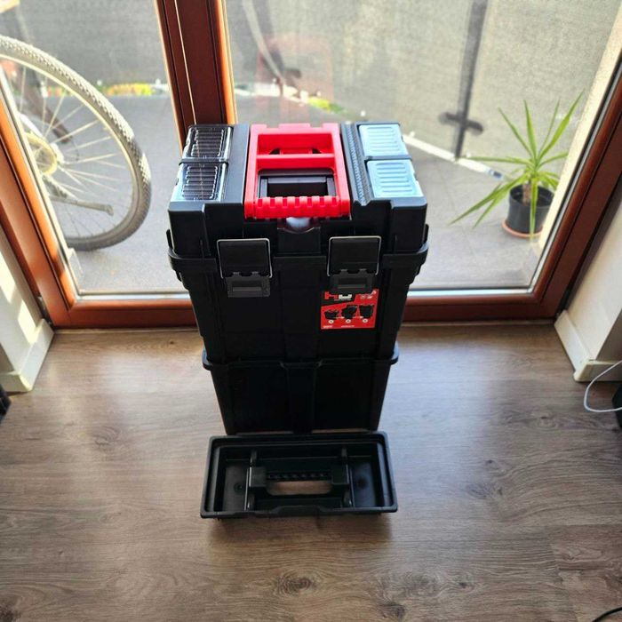 3w1 XXL Mocna Skrzynka Narzędziowa Na Kółkach Modułowa + GRATIS Tacka