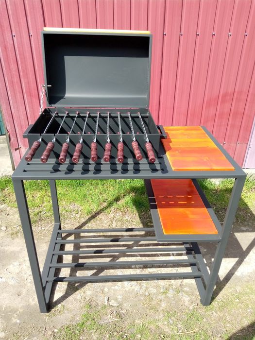 Мангал,гриль з шампурами та ришіткою