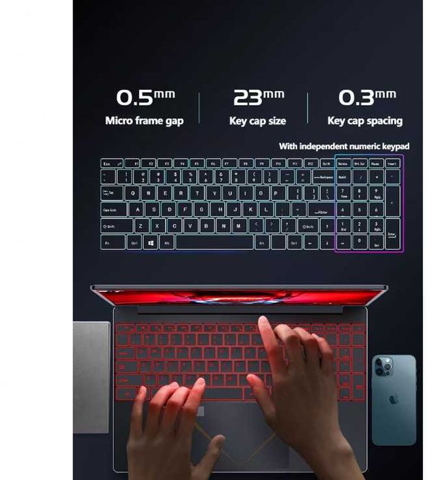 Portátil com Windows 10 Pro, Portátil Gamer Portátil de 15,6"