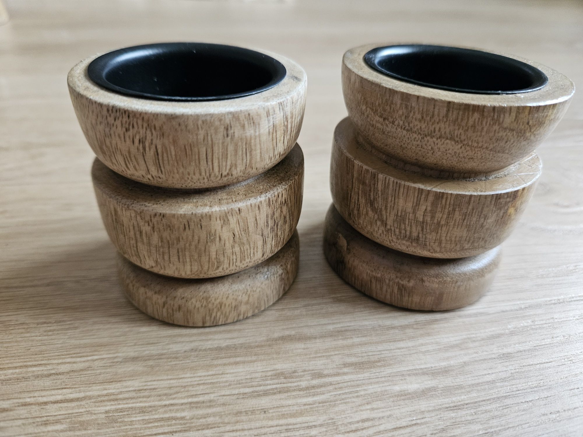 Świecznik świeczniki mango drewniany tealight oryginalny nowe
