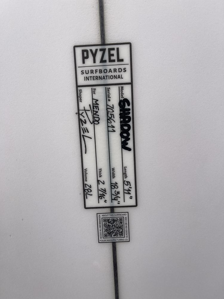 Pyzel shadow 5’11 28L
