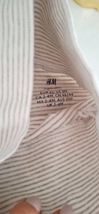 3 pak półśpioszków H&M bawełna organiczna