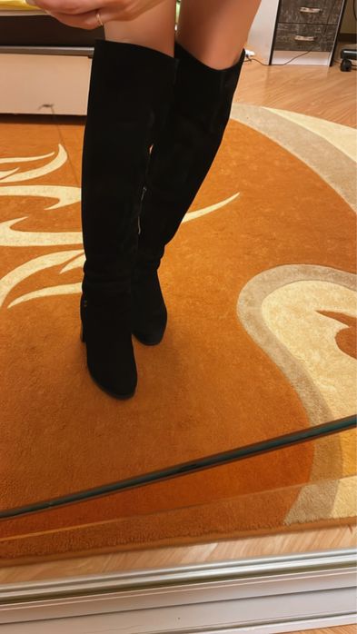 Сапоги Ботфорты Замшевые