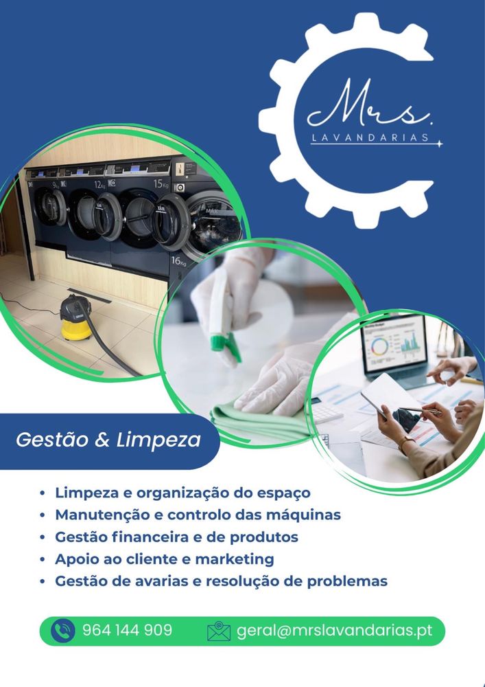 Serviço de suporte lavandarias Self Service