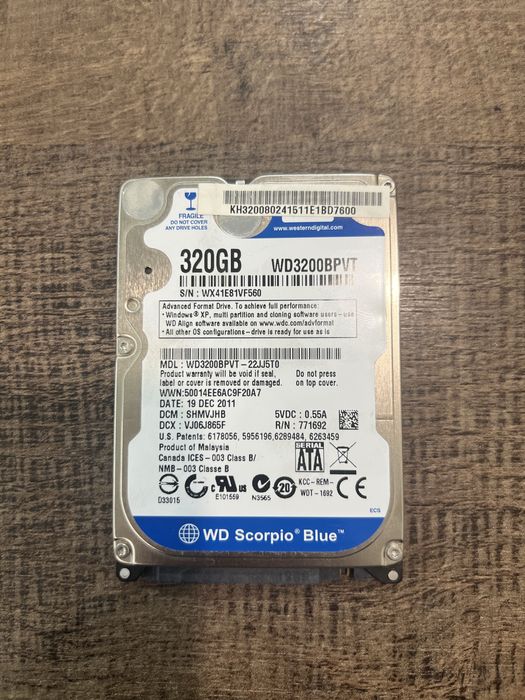 2.5” HDD 320 ГБ ×2 — WD Scorpio Blue + Toshiba (SATA, AF), комплект