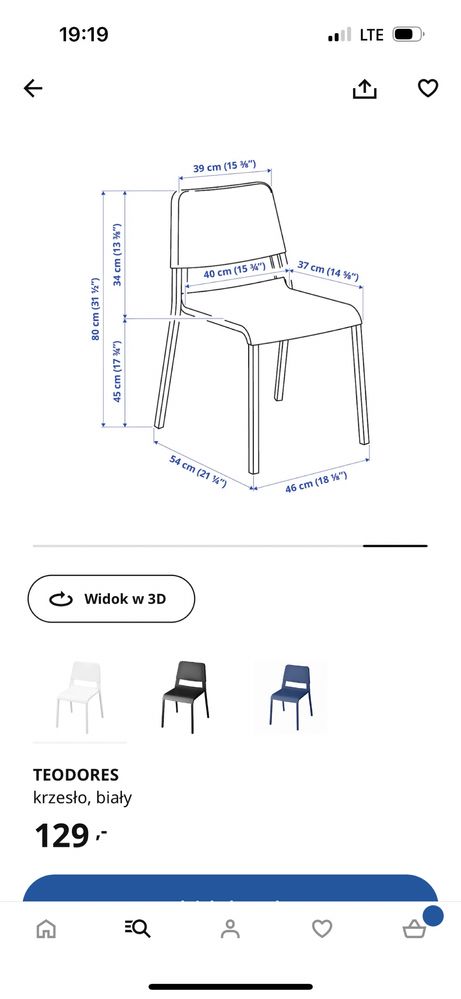 Krzesła Teodores Ikea 4 szt.