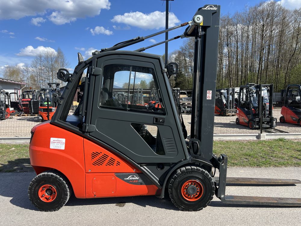 Wózek Widłowy Linde H35T-02 Evo Triplex 6450MM Podnoszenia Kabina