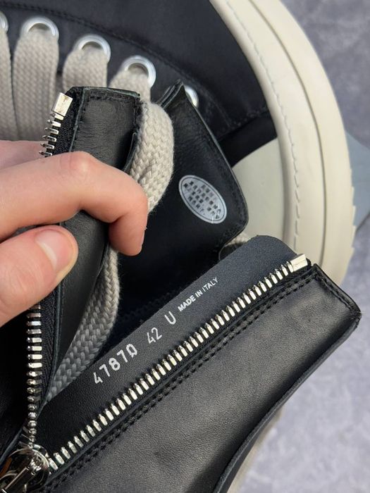 Rick Owens Ramones Jumbo Lace кеди чорні кожаные кеды шкіряні 42 43 44