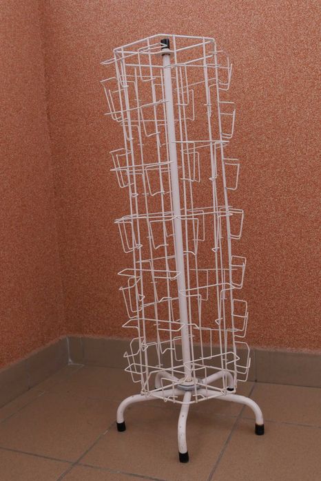 Stojak obrotowy biały na pocztówki, widokówki, kartki pocztowe 96 cm