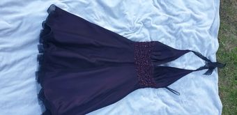 Fioletowo-czarna sukienka