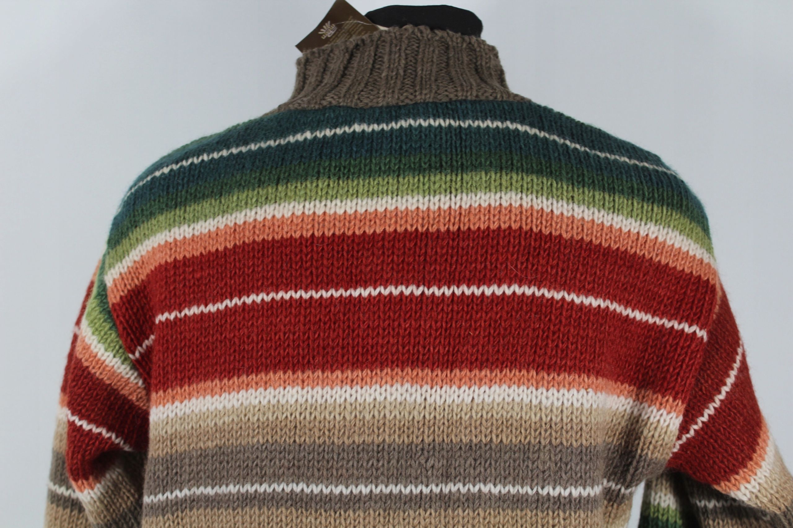 Pachamama Handmade Sweter Wełna Etno Folk M/L Nowy