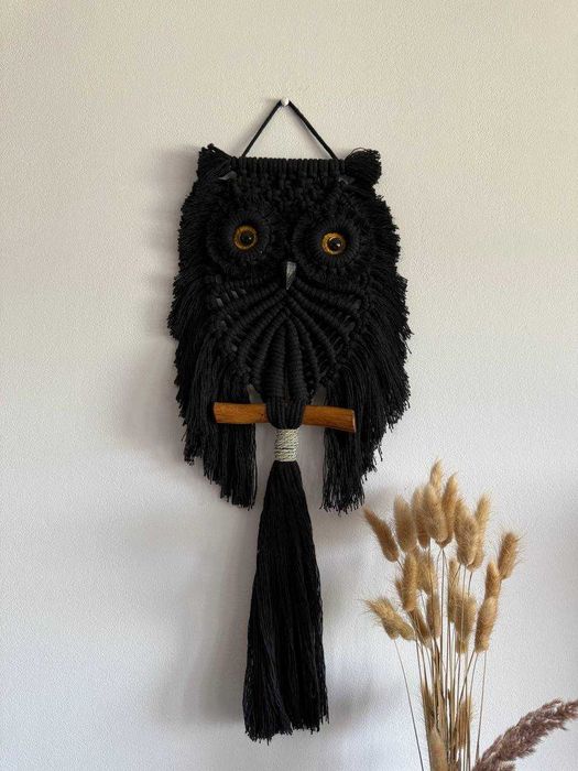 Makrama Czarna Sówka
