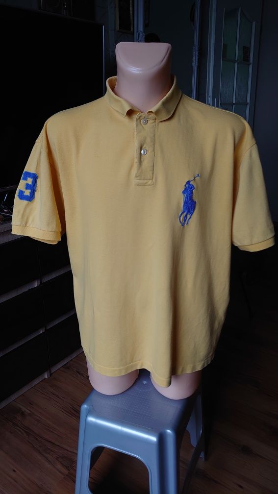 Polo Ralph Lauren XL żółta koszulka męska duże logo