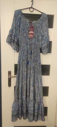 Nowa sukienka maxi jedwab indyjski