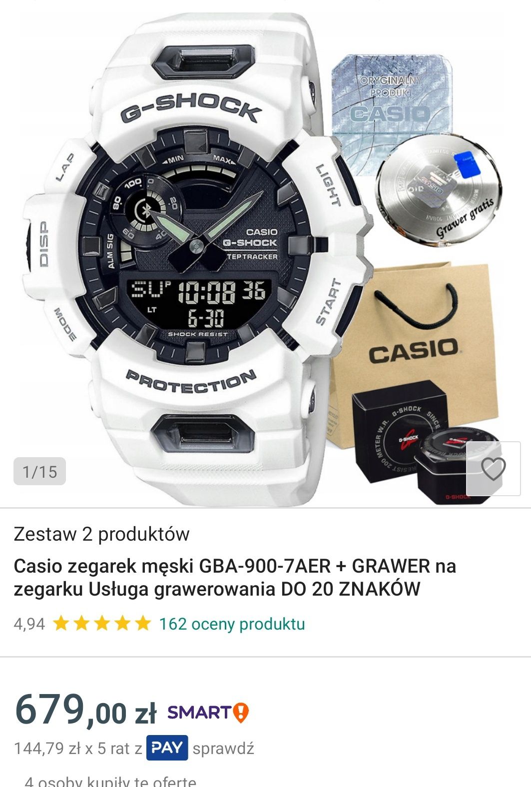 Casio G-SHOCK G-Squad Bluetooth Sync Step Tracker GBA-900-7AER