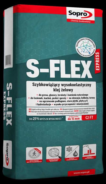 S-FLEX express - Szybkowiążący wysokoelastyczny klej żelowy 22,5kg