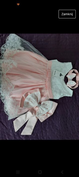 Sukienka okolicznościowa na chrzciny imprezę nowa r 92