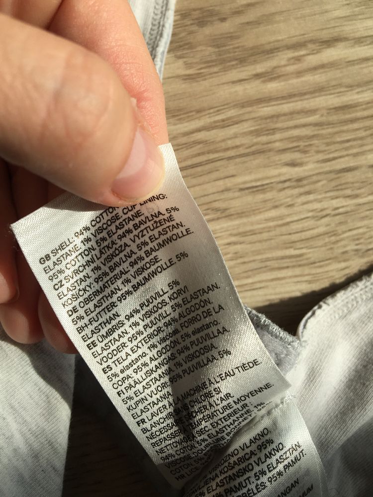Szary bawelniany biustonosz do karmienia H&M L