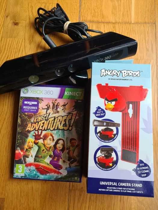 Sensor Kinect Xbox 360 + gra Kinect Adventures+ uchwyt Angry Birds