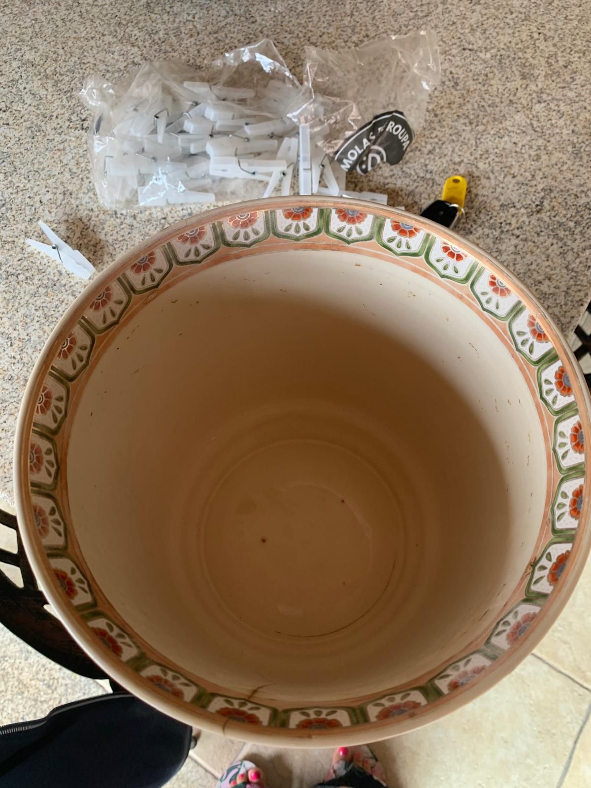 Conjunto de 3 vasos de porcelana decorativos – estilo oriental