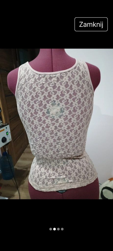 Bluzka na ramiączkach rozmiar S koronkowa