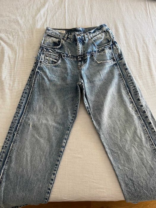 Calças ganga com bolsos - Homem