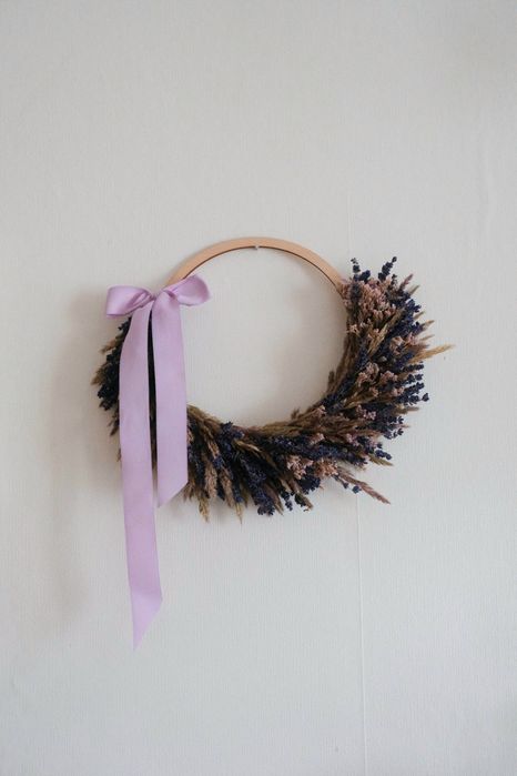 Wianek suszony naturalny boho z lawendą