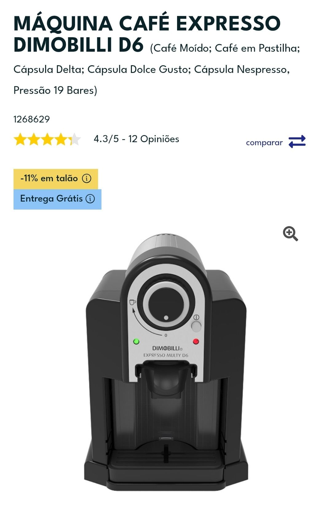 Máquina de café expresso Dimobilli D6
