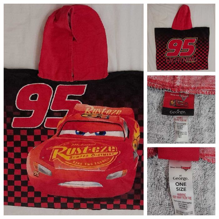 Пончо дитяче махрове полотенце, накидка с Маквіном, Дісней, оригінал