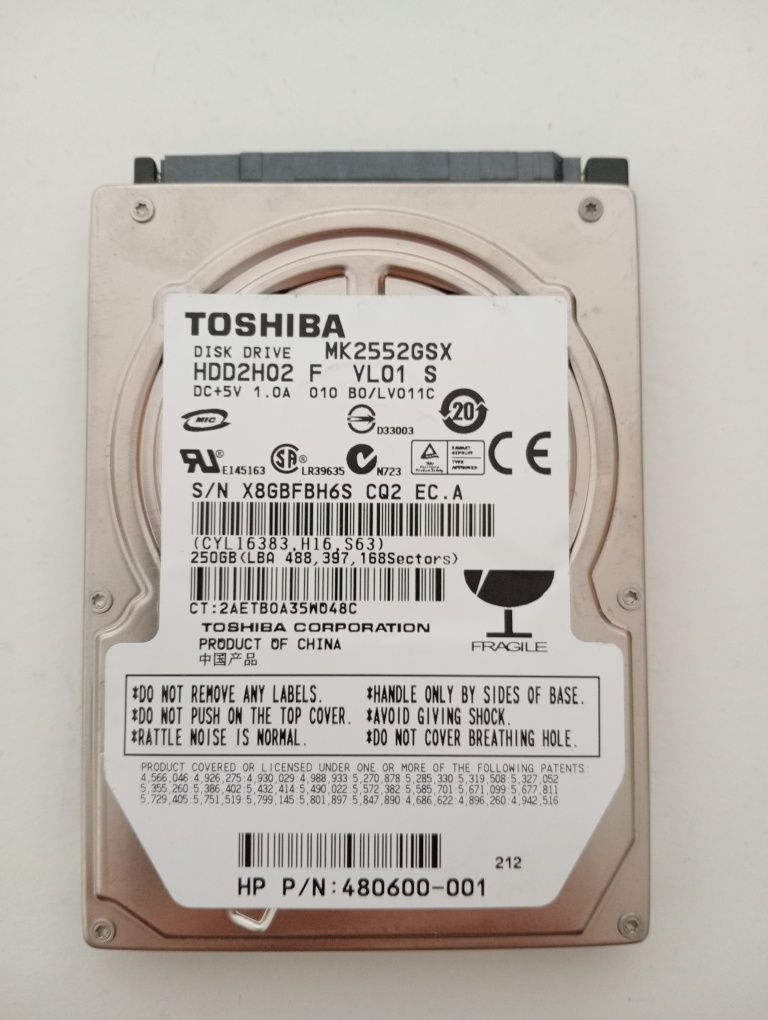 URGENTE: Disco SATA 2,5" TOSHIBA 250GB