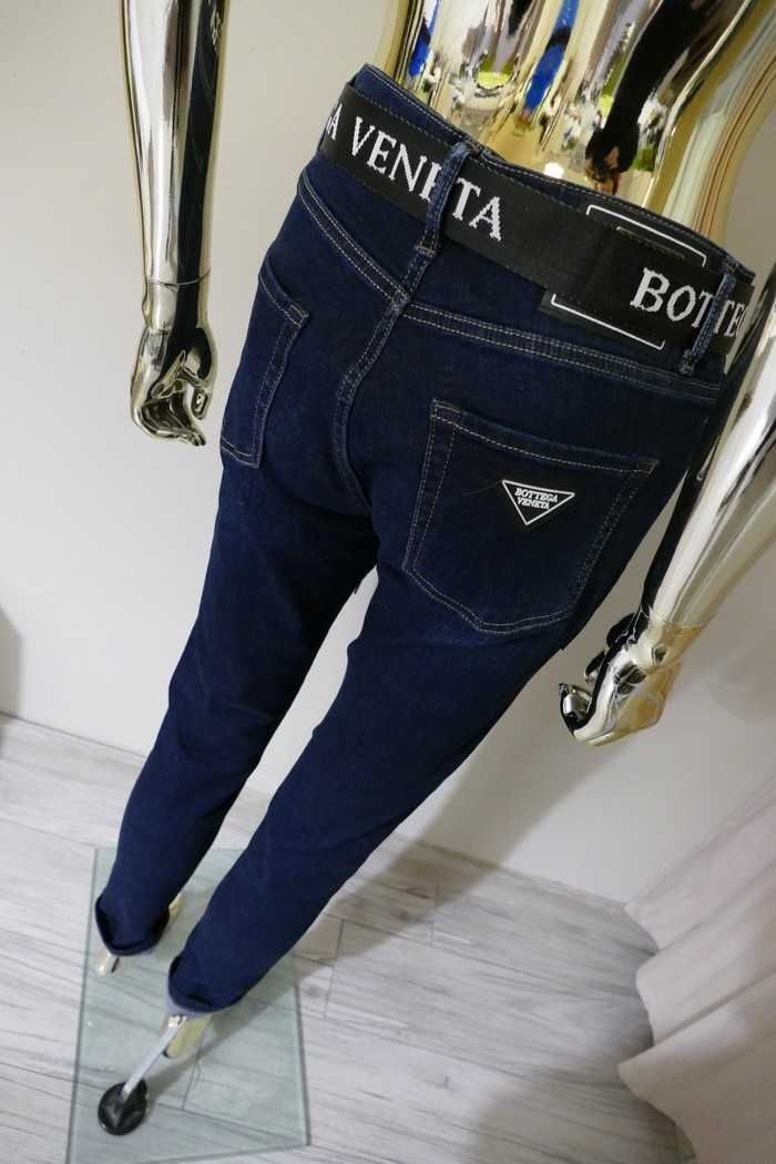 Bottega Veneta nowe jeansy z  paskiem i sznurem M-L