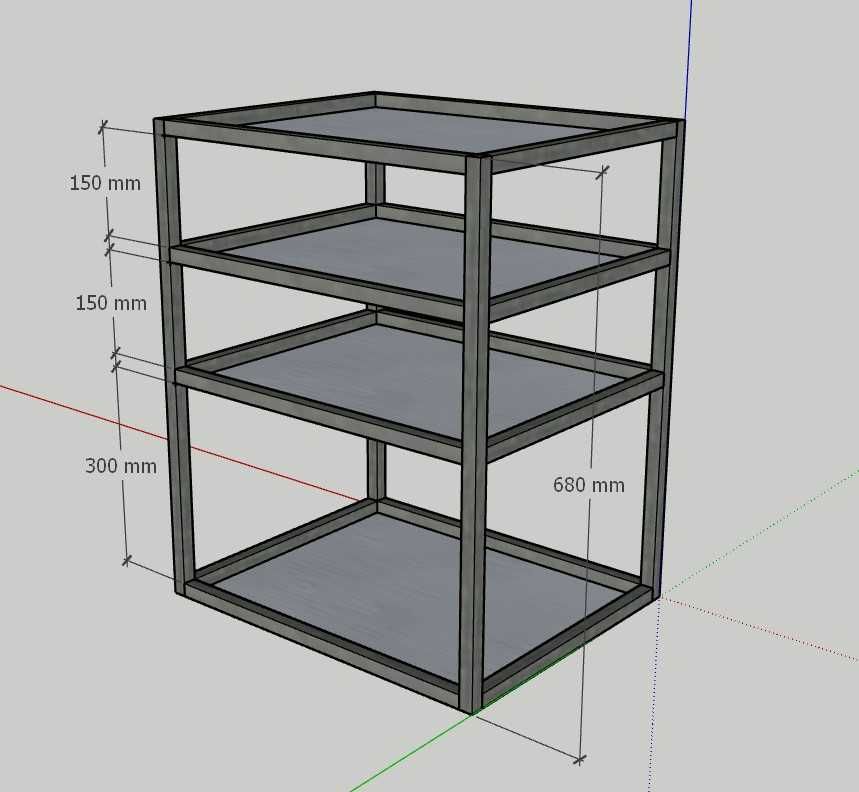 Стелаж металевий. Індивідуальні розміри. 3D візуалізація металоконстру