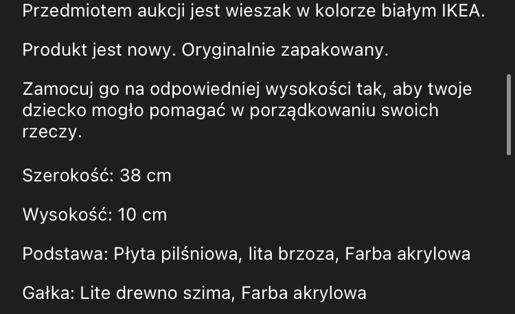 Wieszak ikea klade