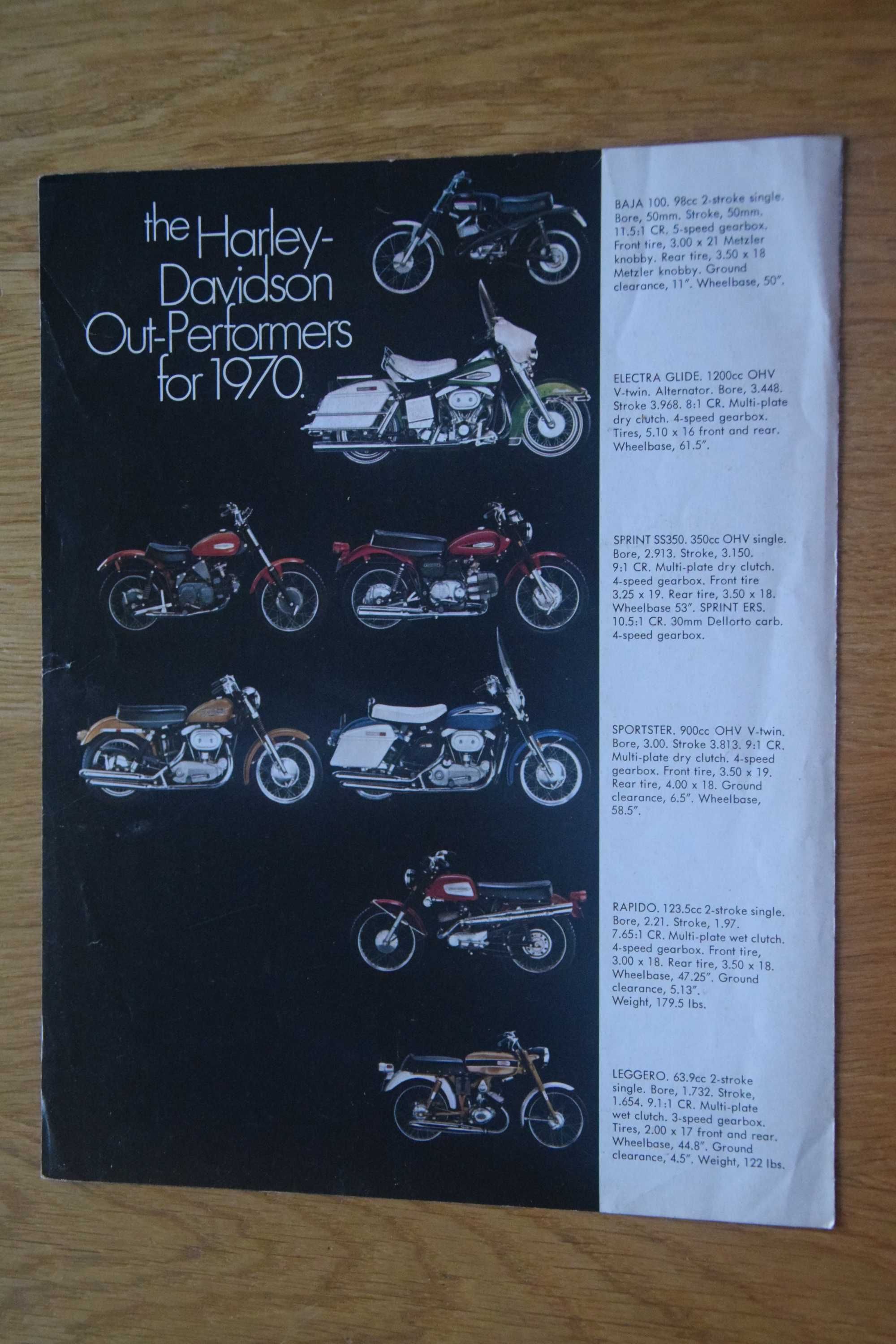 Harley Davidson prospekt 1970